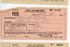 19 Rabb Family Poll Tax Receipts and 1 Blank Exemption Form