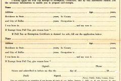 19 Rabb Family Poll Tax Receipts and 1 Blank Exemption Form