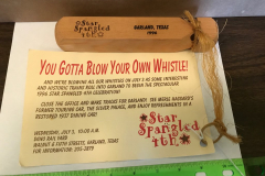 Souvenier wood train whistle toy