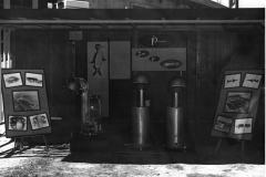 Display of Hoffman/IMCO Penguin salon hair dryers.  IMCO sign visible
