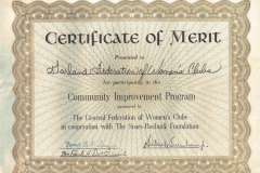 Certificate of Merit Award to Garland Federation of Women's Clubs