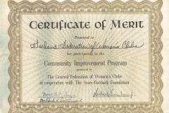 Certificate of Merit Award to Garland Federation of Women's Clubs