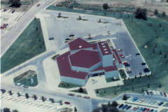 Aerial photo of  the Garland Center for Performing Arts, before it became the Granville Arts Center.