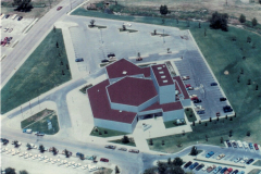 Aerial photo of  the Garland Center for Performing Arts, before it became the Granville Arts Center.