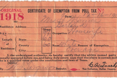 Certificate of Exemption from Poll Tax - Mrs G.W. (Kate) James