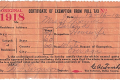 Certificate of Exemption from Poll Tax - Mrs G.W. (Kate) James