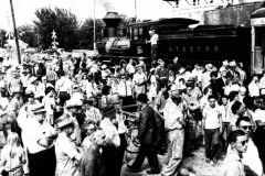 Crowd at Depot to see Cyrus K. Holliday Locomotive