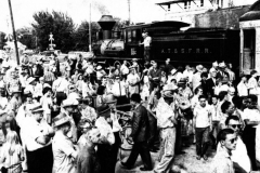 Crowd at Depot to see Cyrus K. Holliday Locomotive