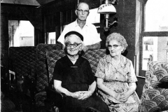 Jennie Moss saw the first Santa Fe and Katy Trains go through Garland; tours train in 1962