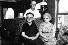 Jennie Moss saw the first Santa Fe and Katy Trains go through Garland; tours train in 1962