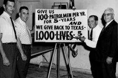Police Campaign Sign - "Give us 100 Patrolmen per year for 5 years and we give back to Texas 1000 Lives - 5 Yrs"
