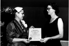 Presentation of International Toastmistress Clubs certificate to Garland Toastmistress Club 1955  Snorkel #1 truck