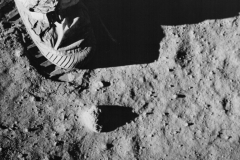 One of four photos of the Apollo 11 moon landing.