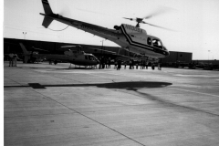 Helicopter taking off at Garland Heliport, Jupiter Road and Grader St Helicopter at Garland Heliport, Jupiter Road and Grader St  Opening ceremony at Garland Heliport, Jupiter Road and Grader St