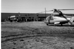 Silver Helicopter at opening ceremony Garland Heliport, Jupiter Road and Grader St Band at opening ceremony - Garland Heliport, Jupiter Road and Grader St  Dignitaries and band at opening ceremony - Garland Heliport Opening ceremony at Garland Heliport, Jupiter Road and Grader St