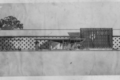 Architect's sketch for Bowling Alley on Saturn Road (Fiesta Bowl or Forest Lane)