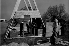 Building a communal toilet. Possibly Camp Gatewood on Duck Creek.