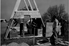 Building a communal toilet. Possibly Camp Gatewood on Duck Creek.