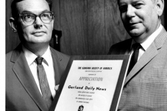 Presentation of award of appreciation to Garland Daily News 1960's