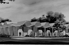 Original concept of First National Bank building, Avenue A