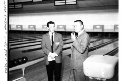 Mayor Wright (Right) at bowling alley with KLIF radio personality (Left) 1960's
