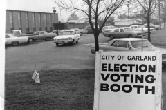 Election Voting Booth sign at Memorial Junior High on First Street 1960's