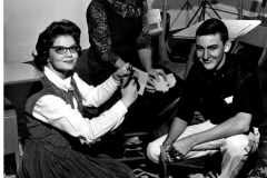 GHS students cutting out paper dolls late 1950's- early 1960's