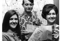 GHS Class of 1968 Members Holding Lufthansa brochures for a 3 week trip to Europe