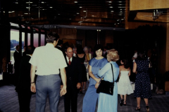 People in lobby of the Garland Performing Arts Center Ariel view of Garland Performing Arts Center