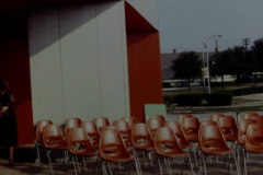Chairs in front of the Garland Performing Arts Center Ariel view of Garland Performing Arts Center