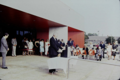 Unknown Man speaking in front of Garland Performing Arts Center