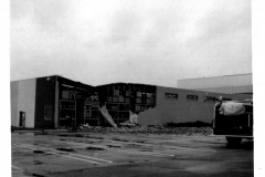 Fire truck at site of Collapsed building