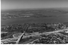 Aerial Photo -  I-30 looking north in 1989;  Possibly Rosehill Road interchange.