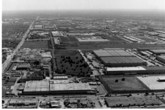 Shiloh Road looking south on left, Forest Lane and Valspar Paint in foreground 1989