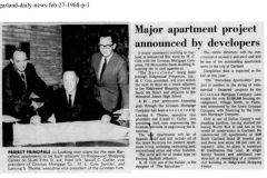 Announcement of the Barcelona Apartments project Feb. 27,1968
