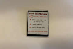 Matchbook for Mark Montgomery Laundry and Cleaners.