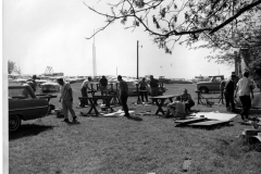 Building Picnic tables for Gatewood Pavillion April 20, 1966