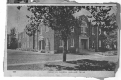 Postcard showing the First Christian Church in Garland