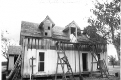 Lyles House renovation - Completion of repairing lath and shingles 1979
