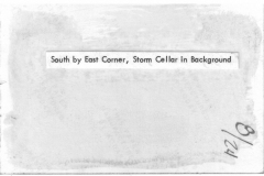 Lyles House south by east corner, storm cellar in background 1978