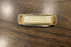 Brown and Bigelow 'Remeberance Advertising' gold knife.