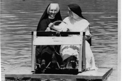 Nuns in paddle boat