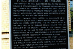 Texas Historical Association plaque "Public Education in Garland" March 31, 2003
