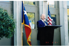 Mike Hayslip at Dedication of Texas Historical Association plaque March 31, 2003