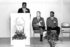 A group of people attending Lou Huff's reopening open house on February 2, 1969.
