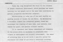 Official Memorandum by Governor Price Daniel making April 1-7, 1961 Texas Industrial Week