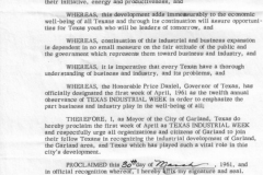 Proclamation of Texas Industrial Week April 1961 by Mayor Ernest E. Wright March 30, 1961