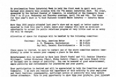 Letter by J.E. Oster, Chairman of April 1961 Garland Industrial Show