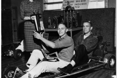 Teenagers on a Cheeta Karts go-kart at the 7th annual Industrial Show April 1961