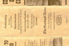 Celebrating Garland's Centennial pamphlet from the Garland News